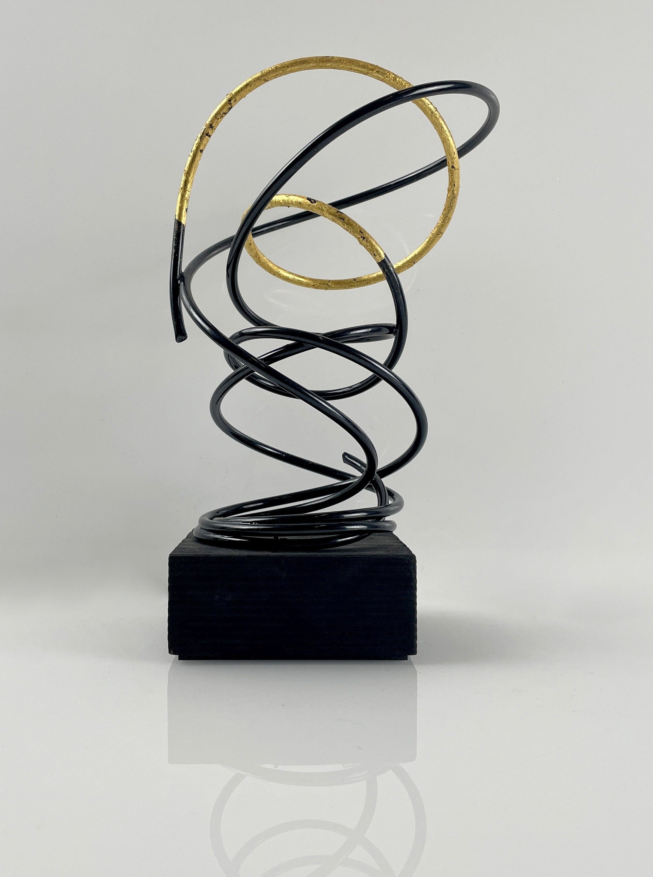 Gold Leaf in Black Spiral I