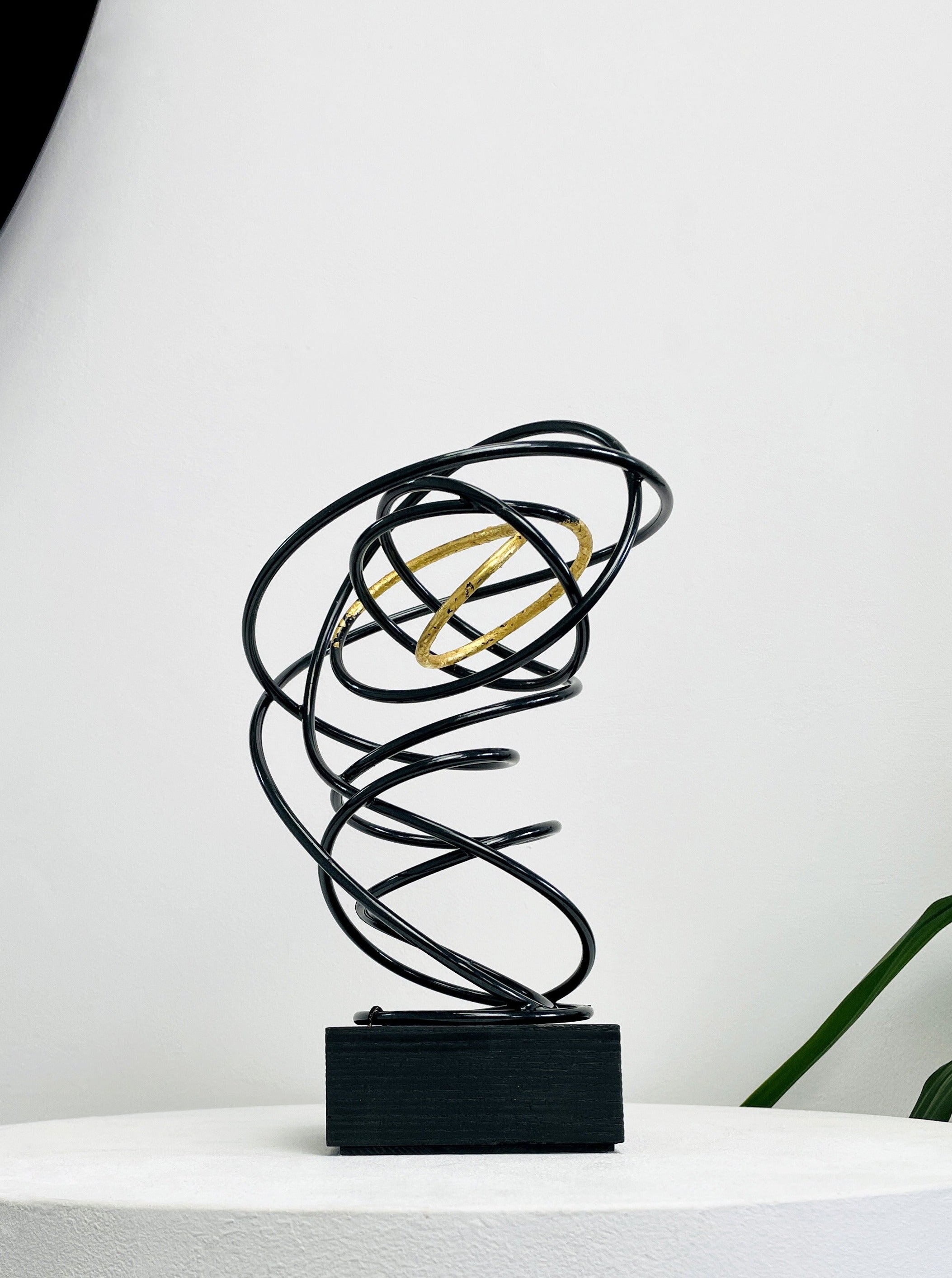 Gold Leaf in Black Spiral II