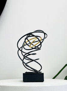 Gold Leaf in Black Spiral II
