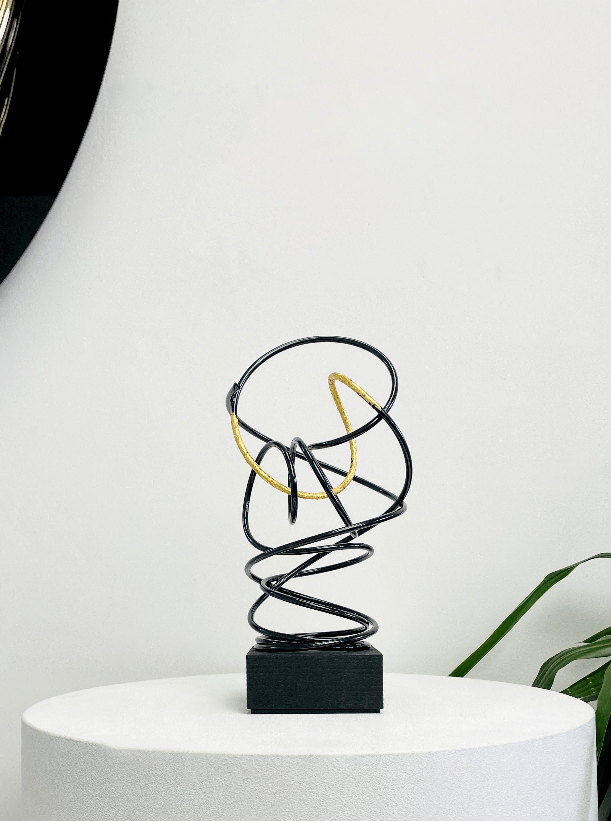 Gold Leaf in Black Spiral III