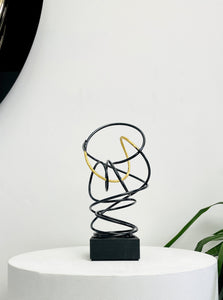 Gold Leaf in Black Spiral III