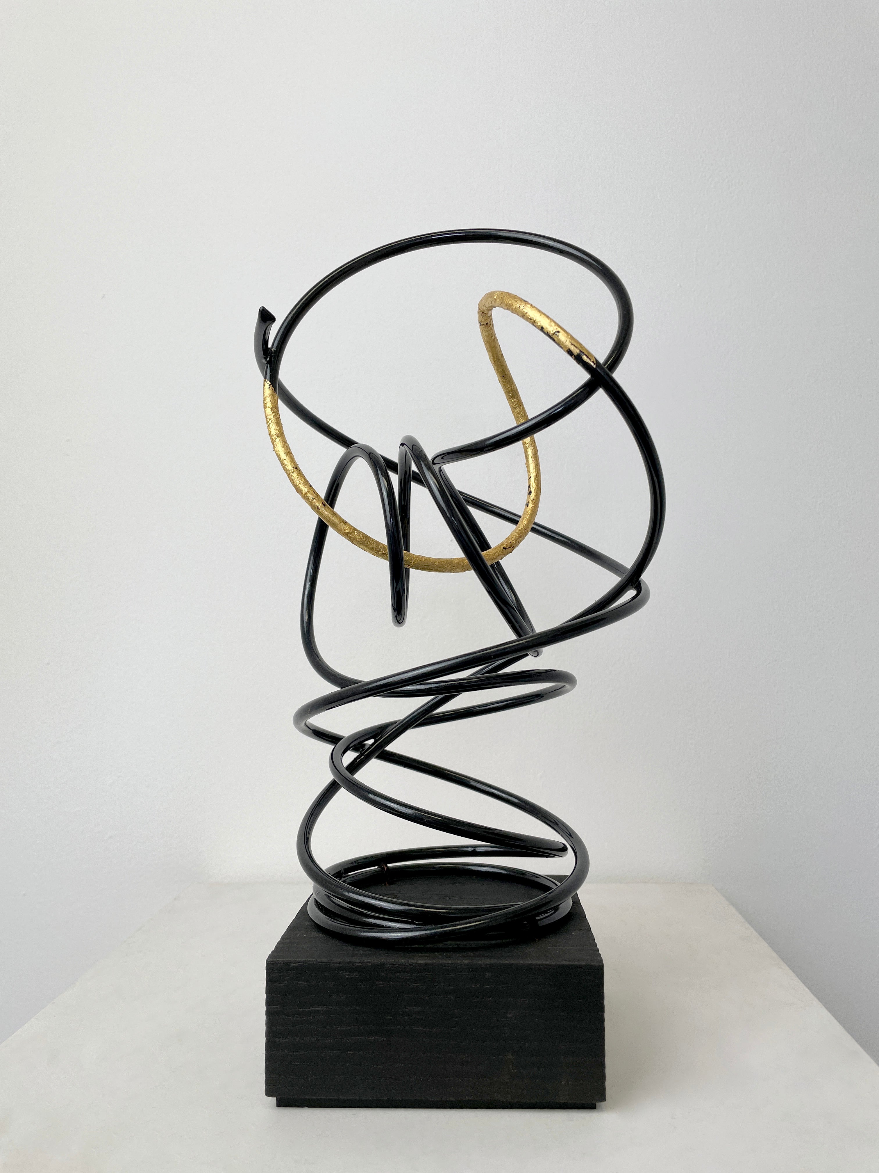 Gold Leaf in Black Spiral III