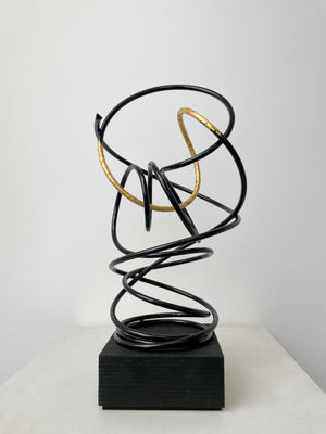 Gold Leaf in Black Spiral III