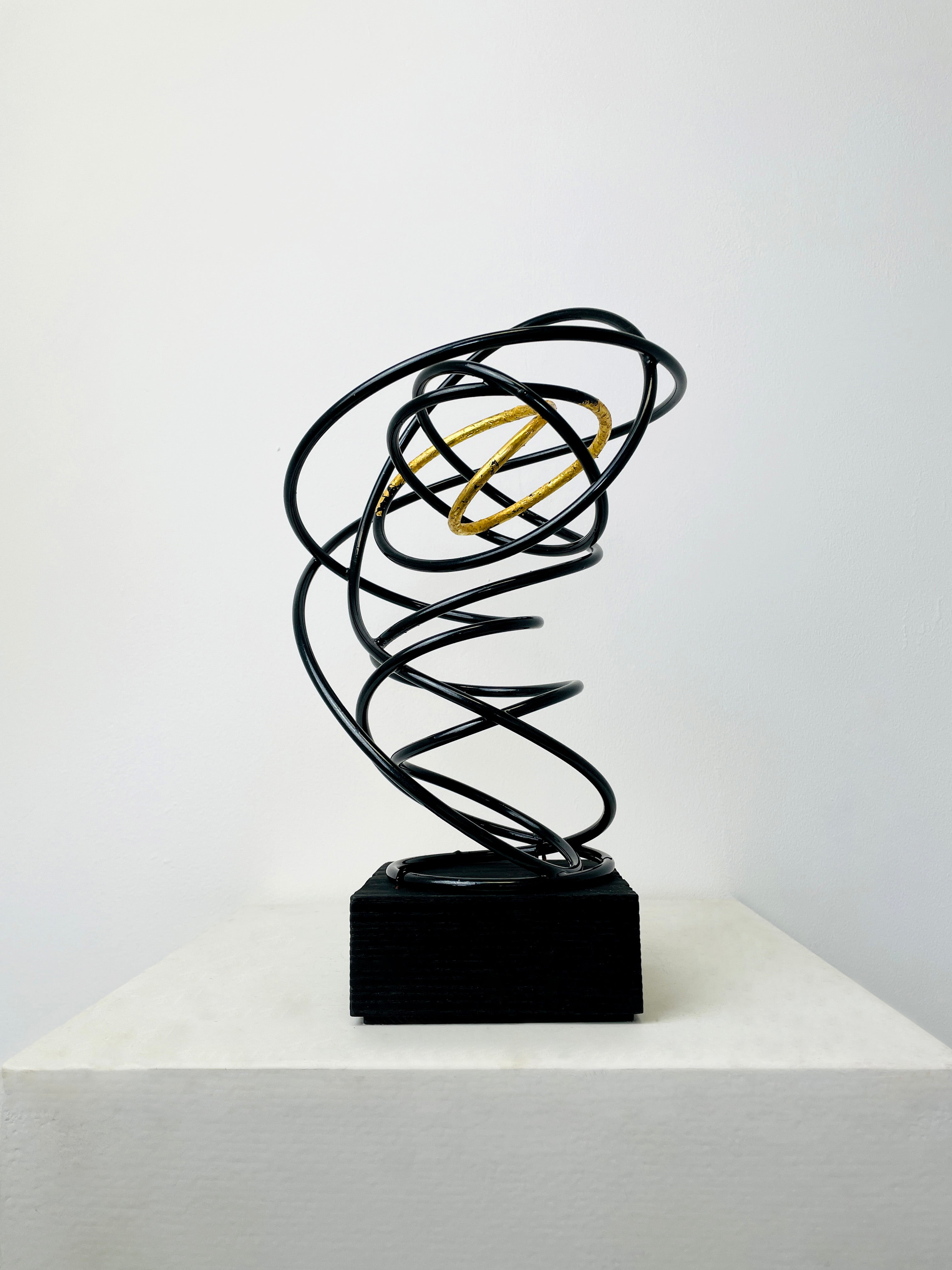 Gold Leaf in Black Spiral II