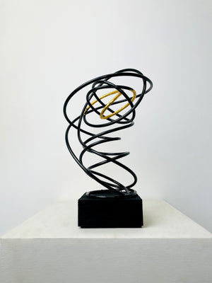 Gold Leaf in Black Spiral II
