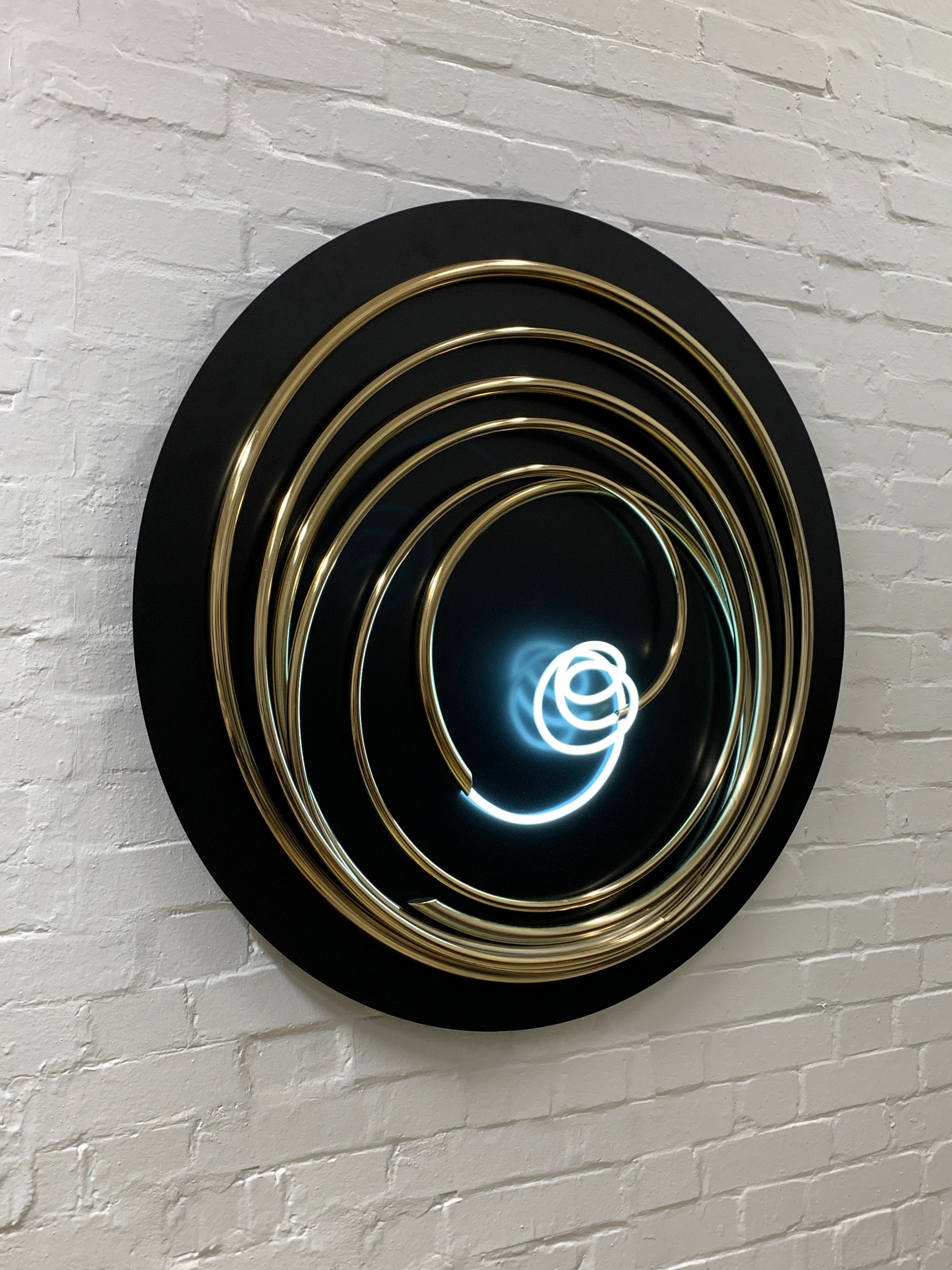 White Neon in Gold Spiral