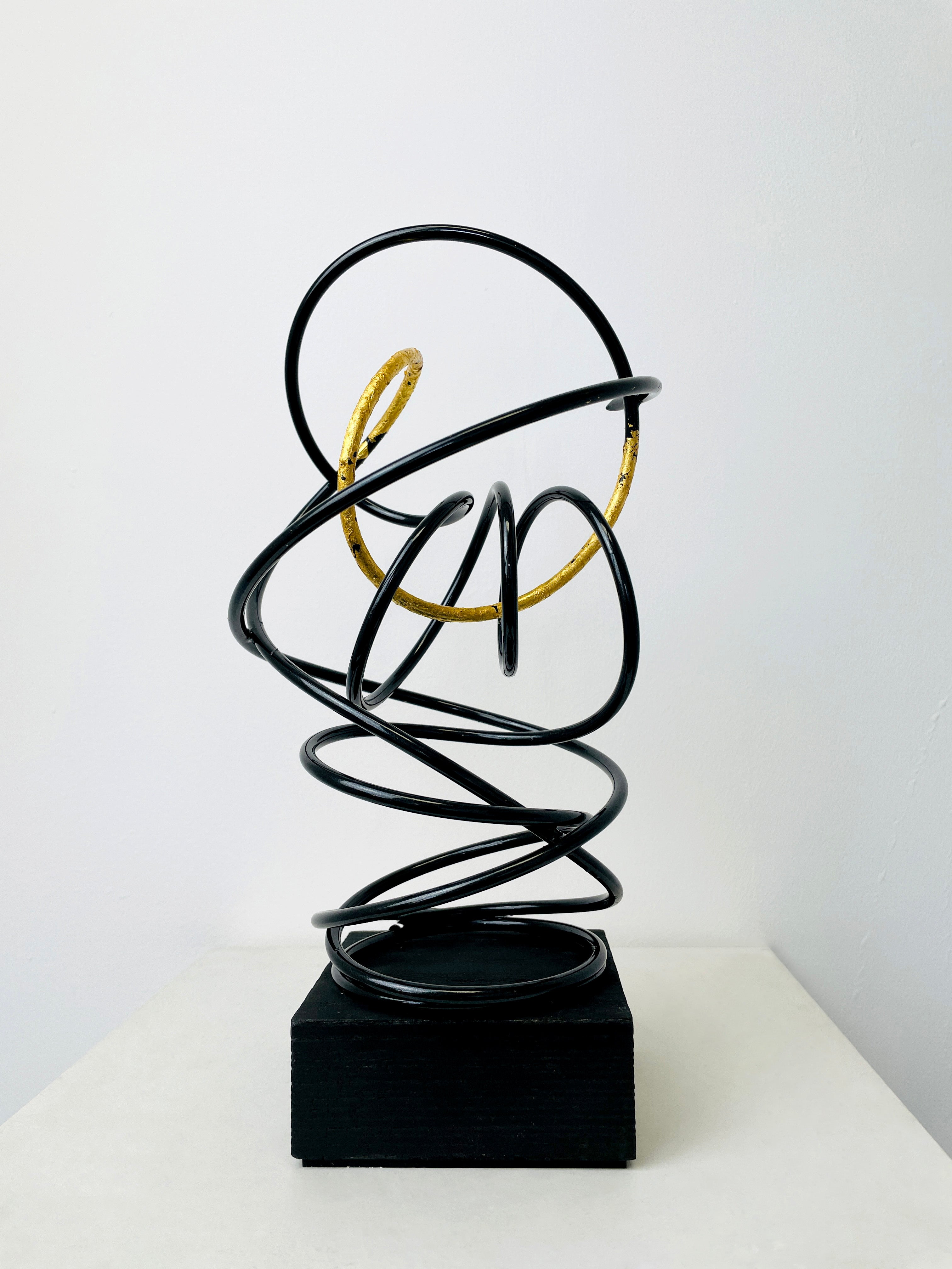 Gold Leaf in Black Spiral III
