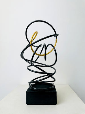 Gold Leaf in Black Spiral III