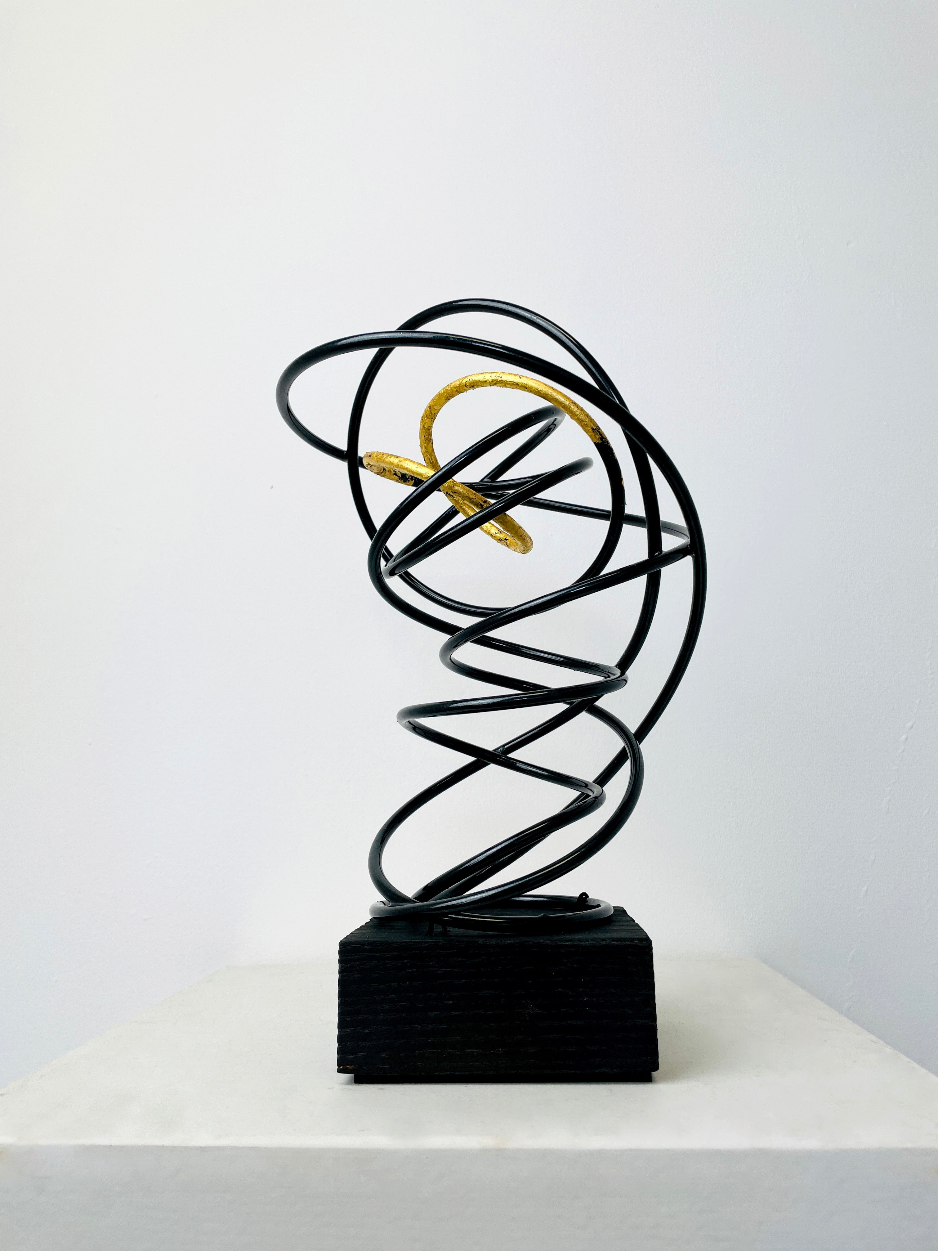 Gold Leaf in Black Spiral II