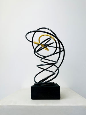 Gold Leaf in Black Spiral II