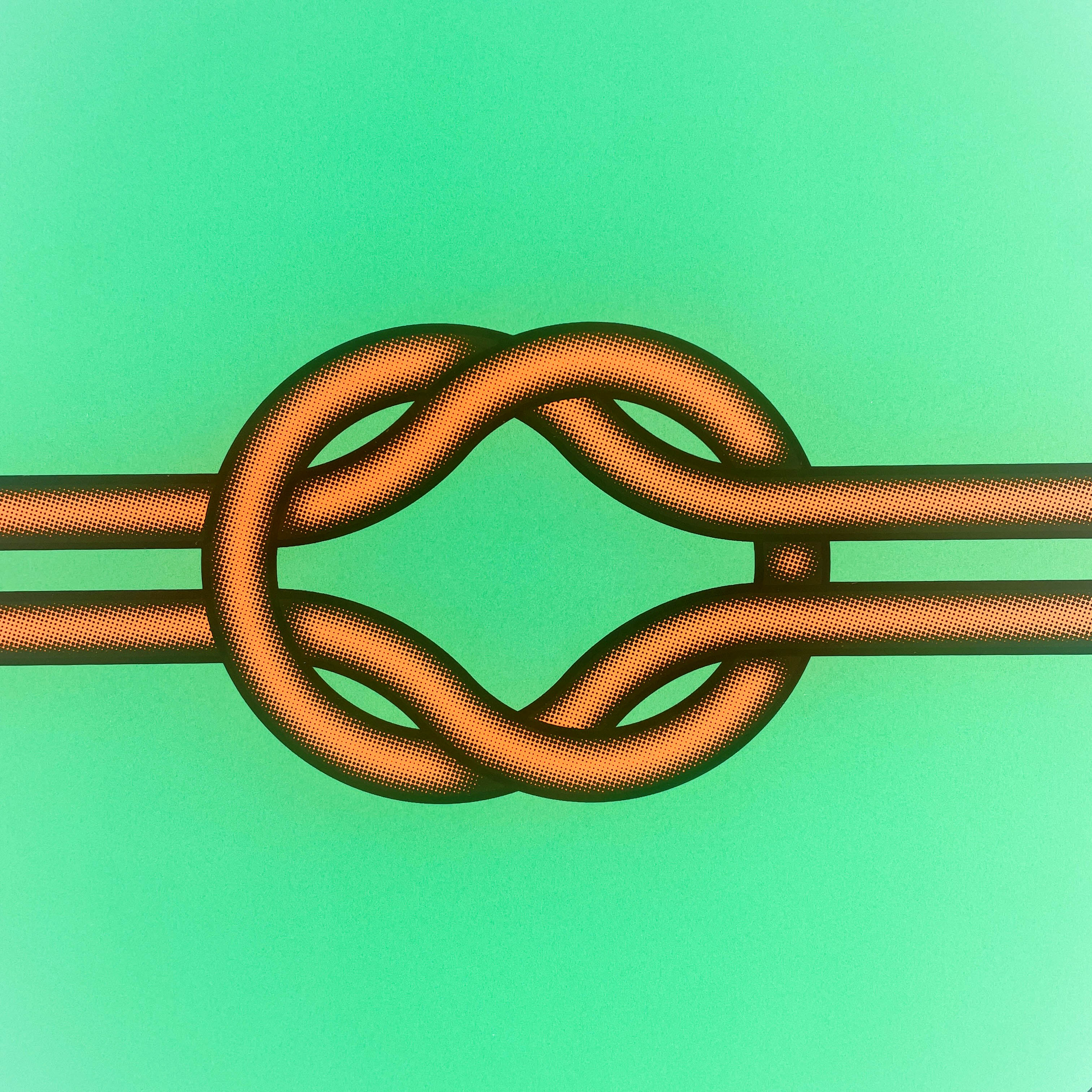 Love Knot (Orange in Green)