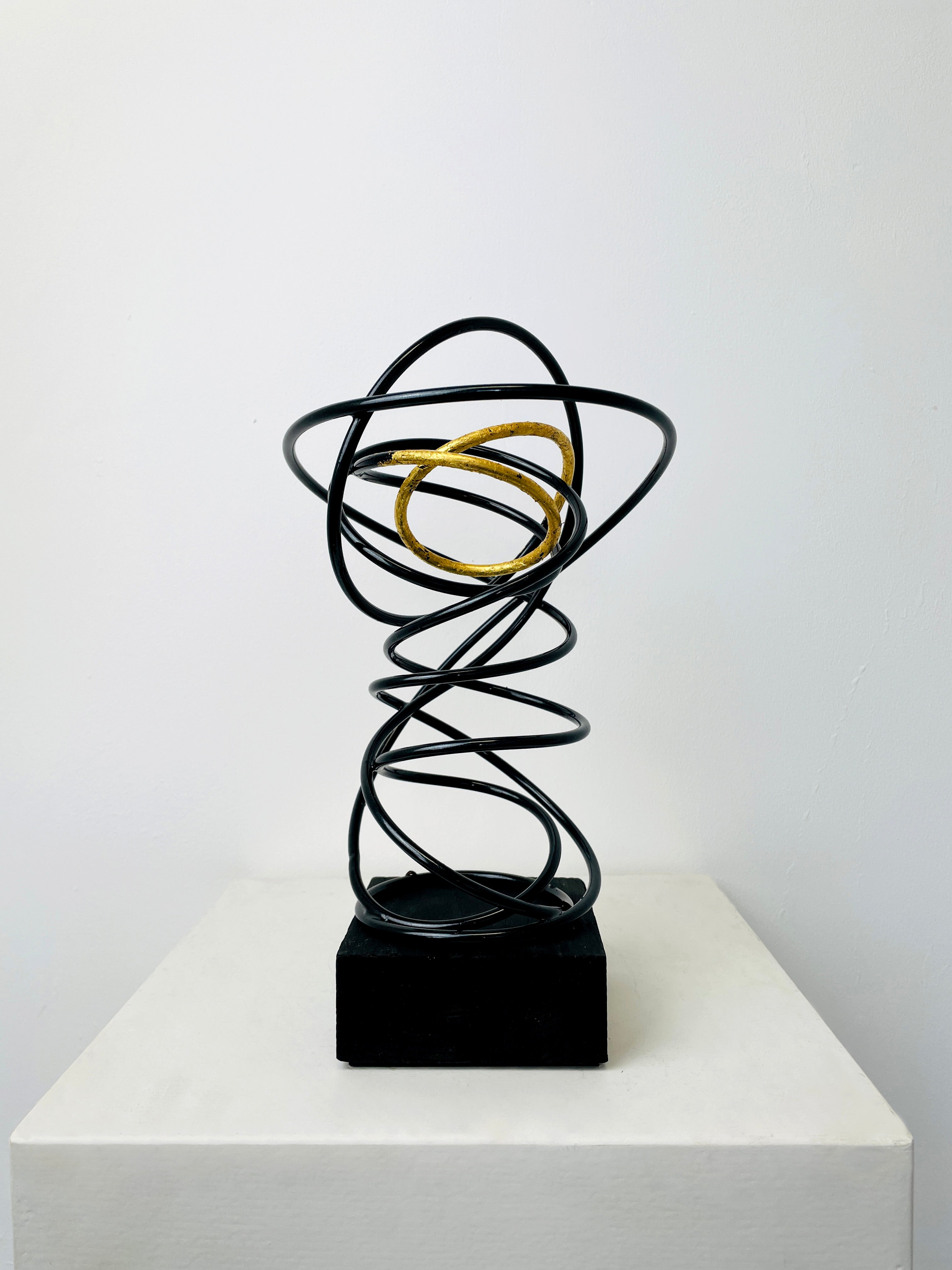 Gold Leaf in Black Spiral II