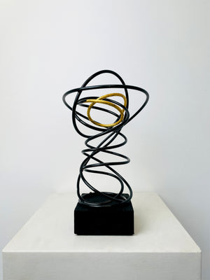 Gold Leaf in Black Spiral II