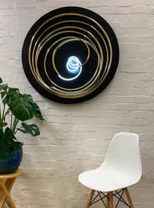 White Neon in Gold Spiral