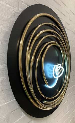 White Neon in Gold Spiral